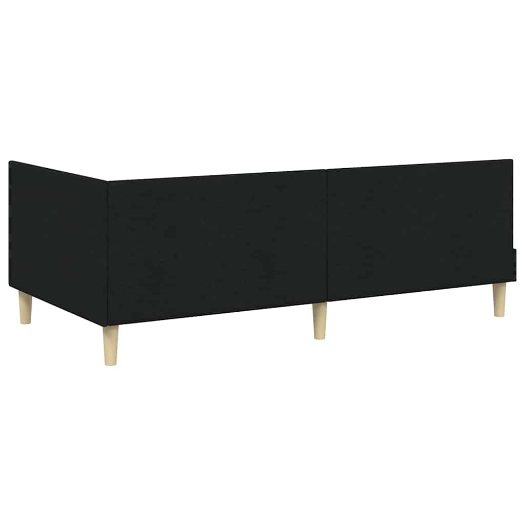 Kutni okvir kreveta Crna 80 cm x 200 cm Tkanina i šperploča