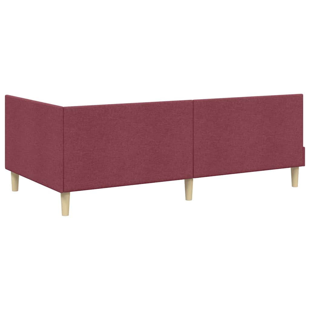 Kutni okvir kreveta s uzglavljem Vinska crvena 80 cm x 200 cm
