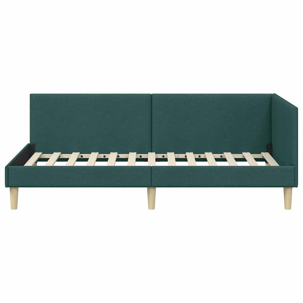 Kutni okvir kreveta s uzglavljem Tamnozelena 80 cm x 200 cm