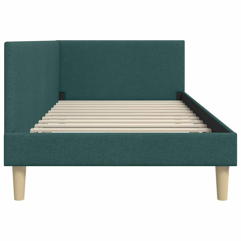 Kutni okvir kreveta s uzglavljem Tamnozelena 80 cm x 200 cm