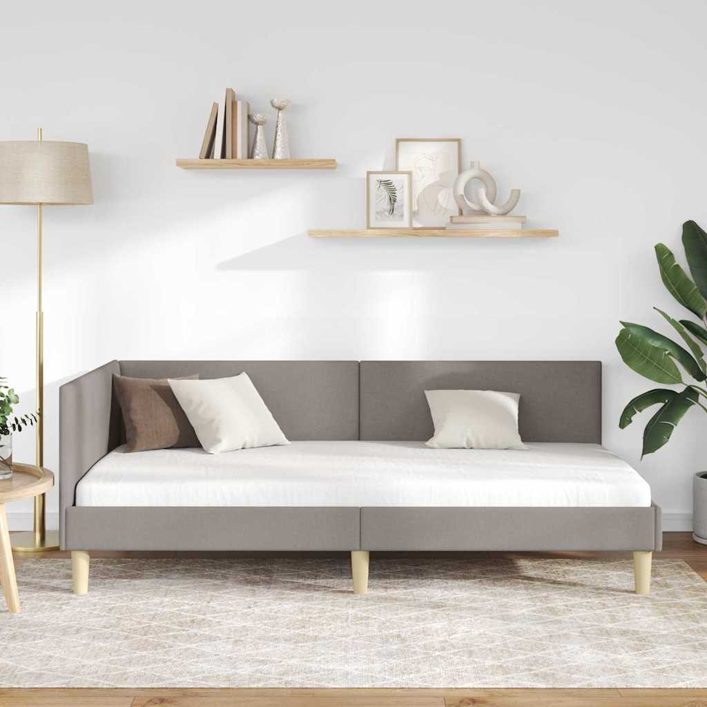 Kutni okvir kreveta s uzglavljem Sivo-smeđa 80 cm x 200 cm
