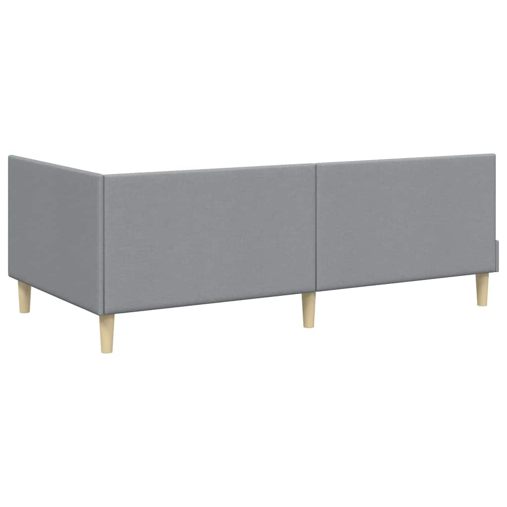 Kutni okvir kreveta s uzglavljem Svijetlo siva 90 cm x 190 cm