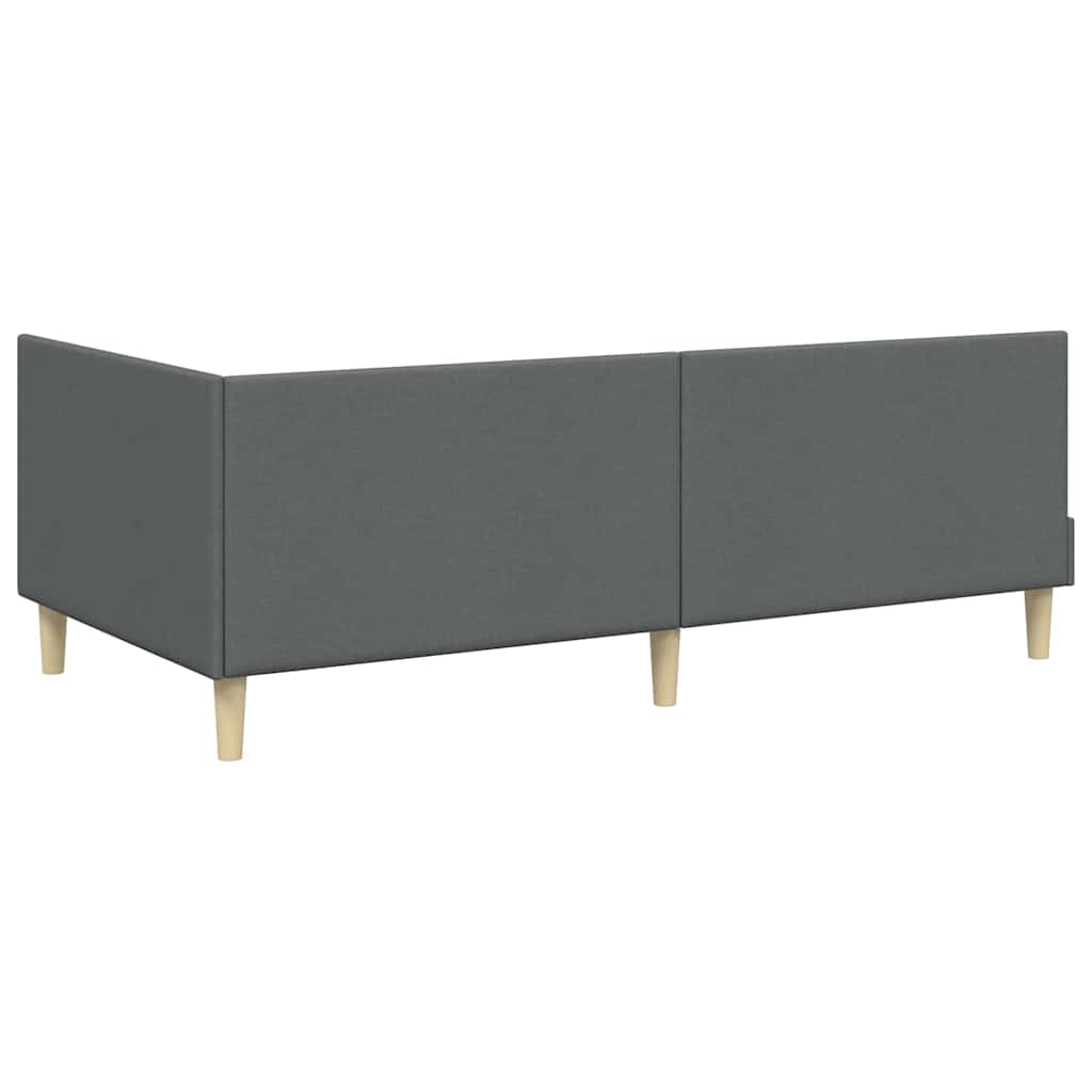Kutni okvir kreveta s uzglavljem Tamno siva 90 cm x 190 cm