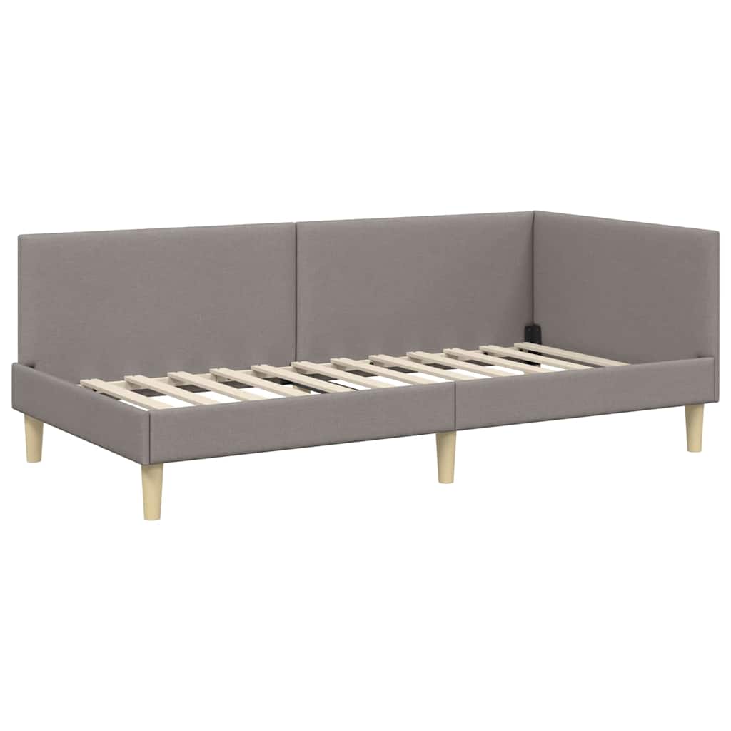 Kutni okvir kreveta s uzglavljem Sivo-smeđa 100 cm x 200 cm