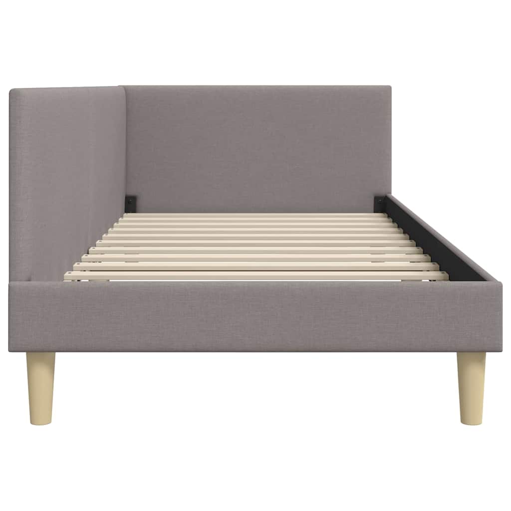 Kutni okvir kreveta s uzglavljem Sivo-smeđa 100 cm x 200 cm