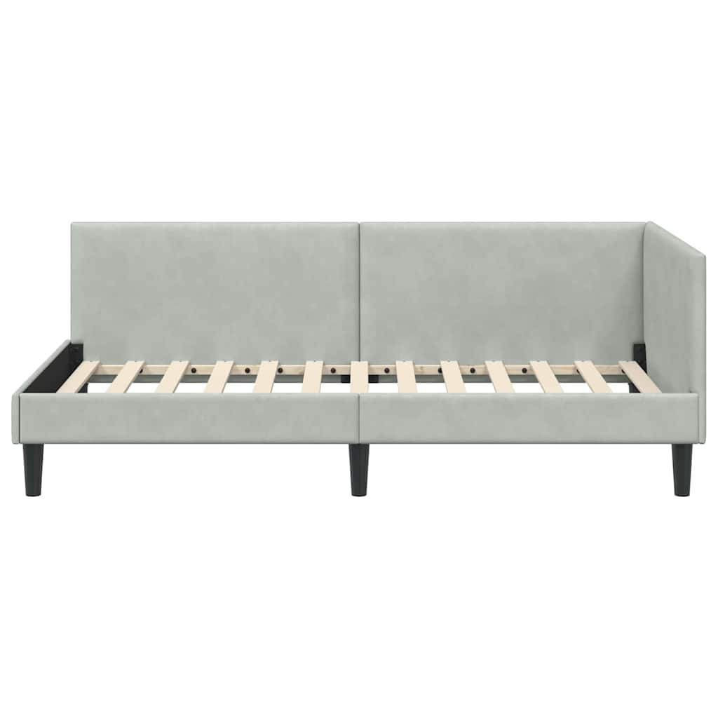 Kutni okvir kreveta Svijetlo siva 80 cm x 200 cm Baršun
