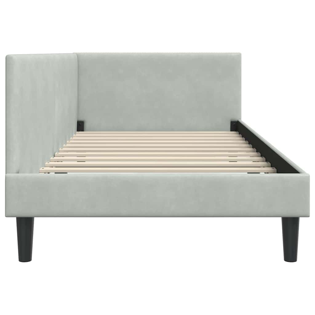 Kutni okvir kreveta Svijetlo siva 80 cm x 200 cm Baršun