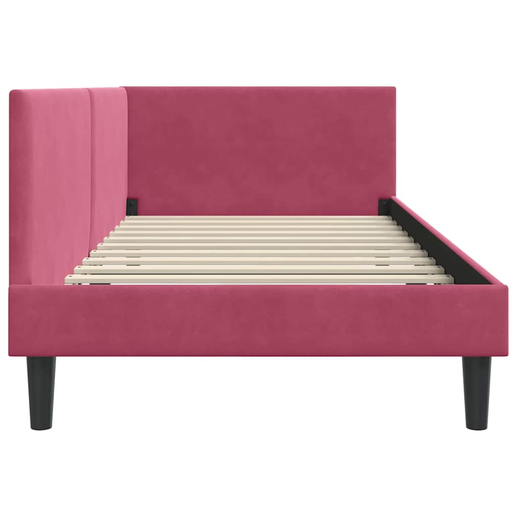 Kutni okvir kreveta Vinska crvena 80 cm x 200 cm Baršun