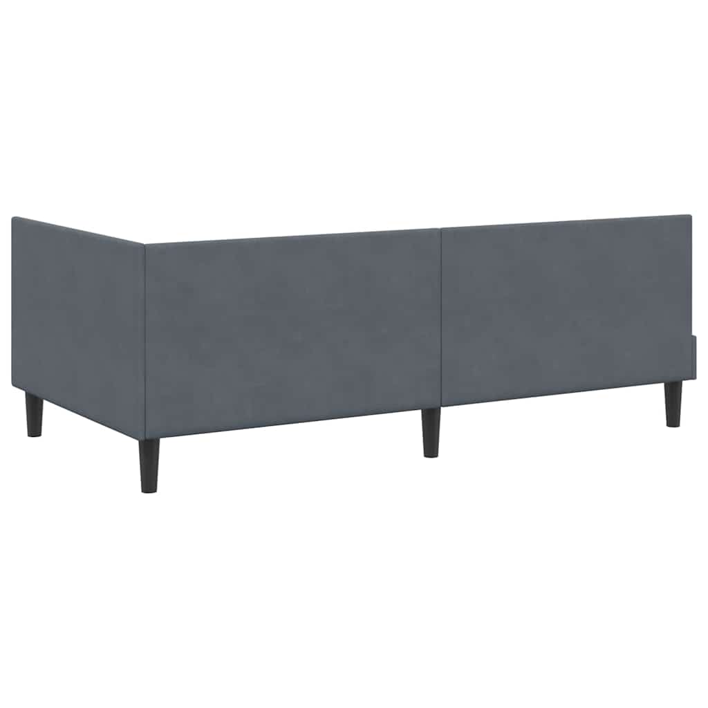 Kutni okvir kreveta Tamno siva 90 cm x 190 cm Baršun