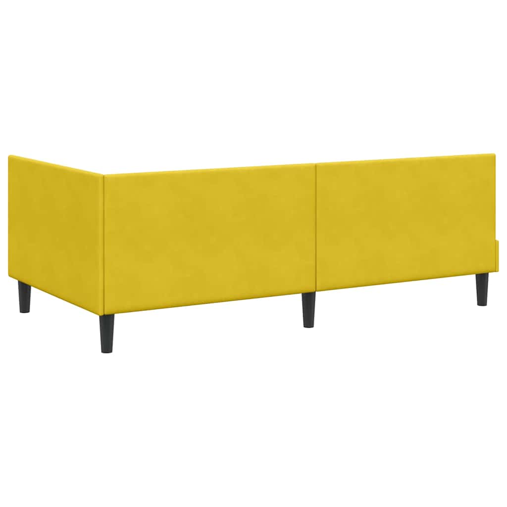 Kutni okvir kreveta s uzglavljem Žuta 90 cm x 190 cm Baršun