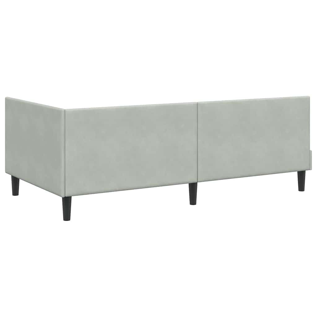 Kutni okvir kreveta Svijetlo siva 100 cm x 200 cm Baršun