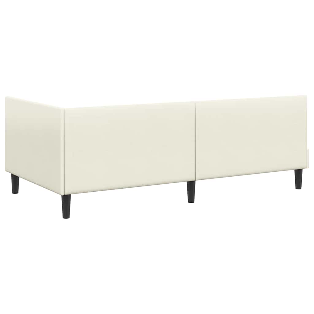 Kutni okvir kreveta s uzglavljem Krema 100 cm x 200 cm Baršun