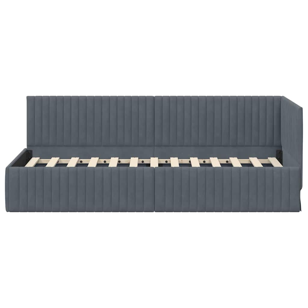 Kutni okvir kreveta Tamno siva 80 cm x 200 cm Baršun