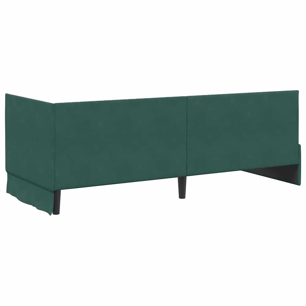 Kutni okvir kreveta Tamnozelena 80 cm x 200 cm Baršun
