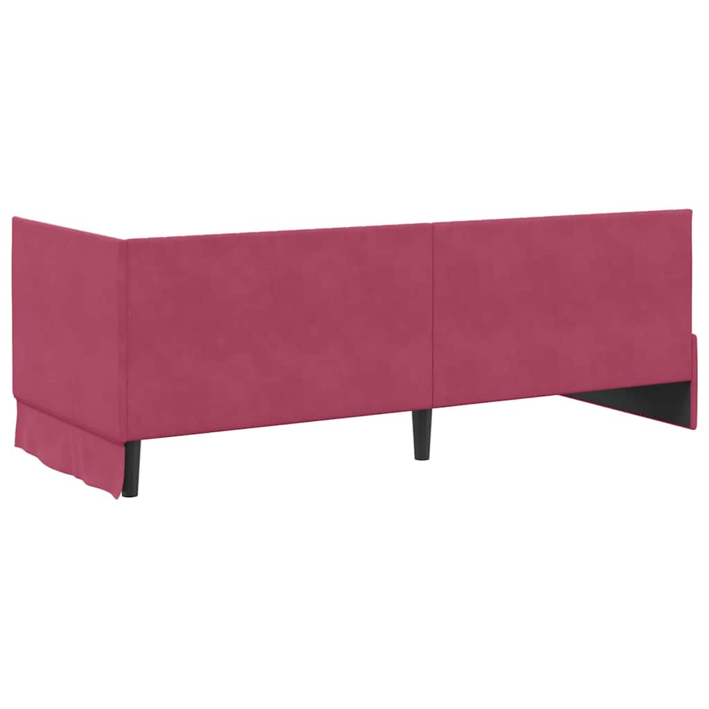 Kutni okvir kreveta Vinska crvena 80 cm x 200 cm Baršun