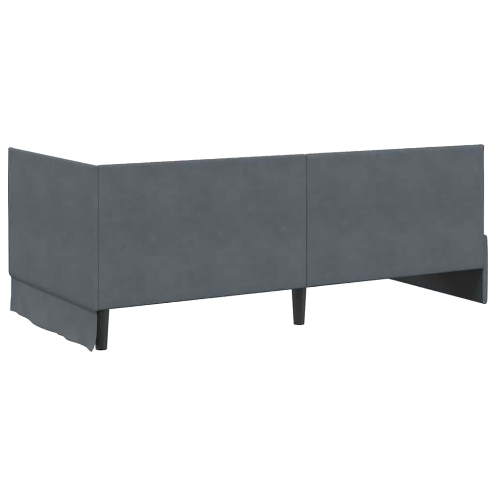 Kutni okvir kreveta Tamno siva 90 cm x 200 cm Baršun