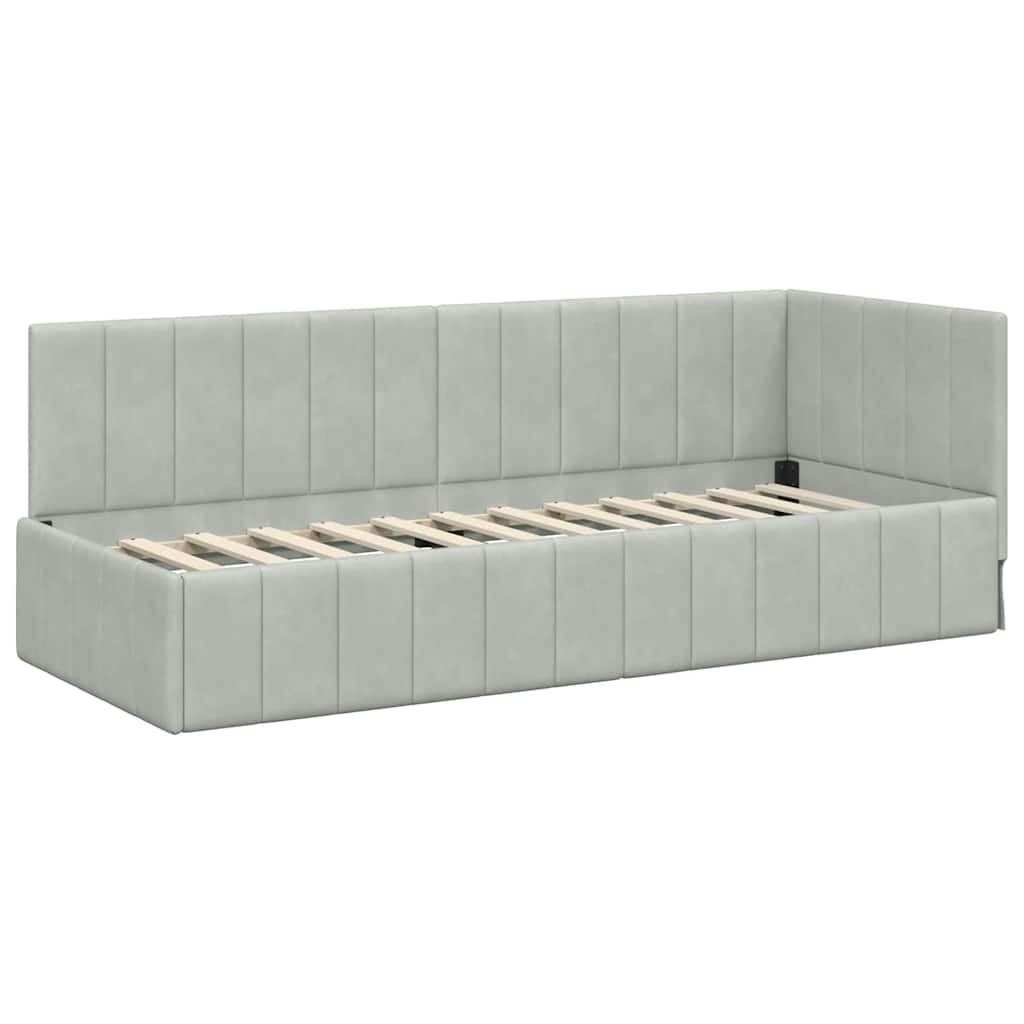Kutni okvir kreveta Svijetlo siva 80 cm x 200 cm Baršun