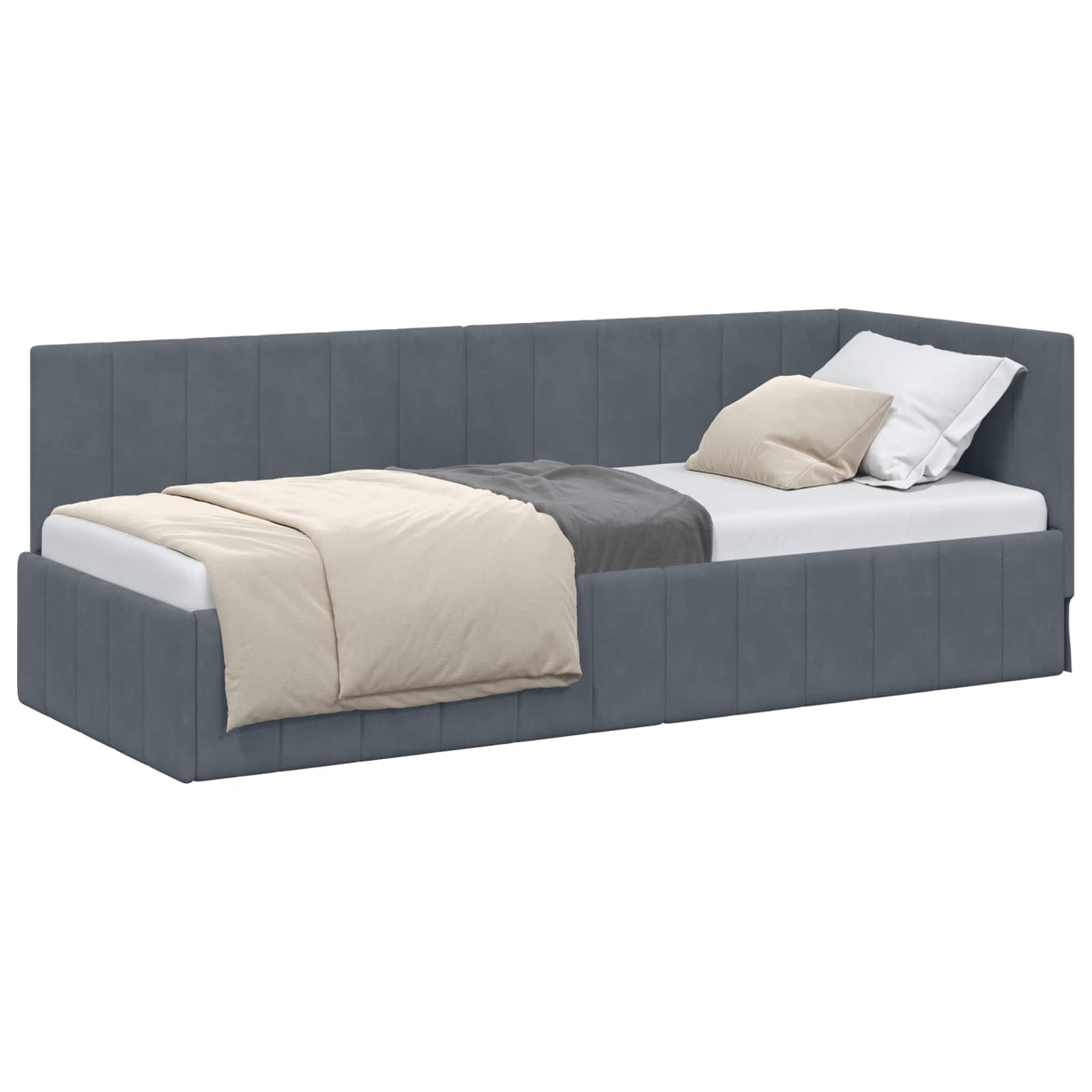 Kutni okvir kreveta Tamno siva 80 cm x 200 cm Baršun