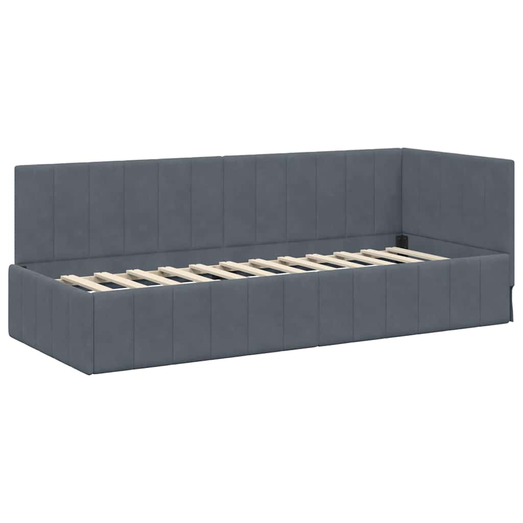 Kutni okvir kreveta Tamno siva 80 cm x 200 cm Baršun