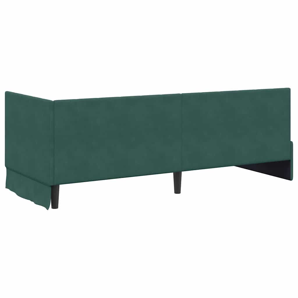 Kutni okvir kreveta Tamnozelena 80 cm x 200 cm Baršun