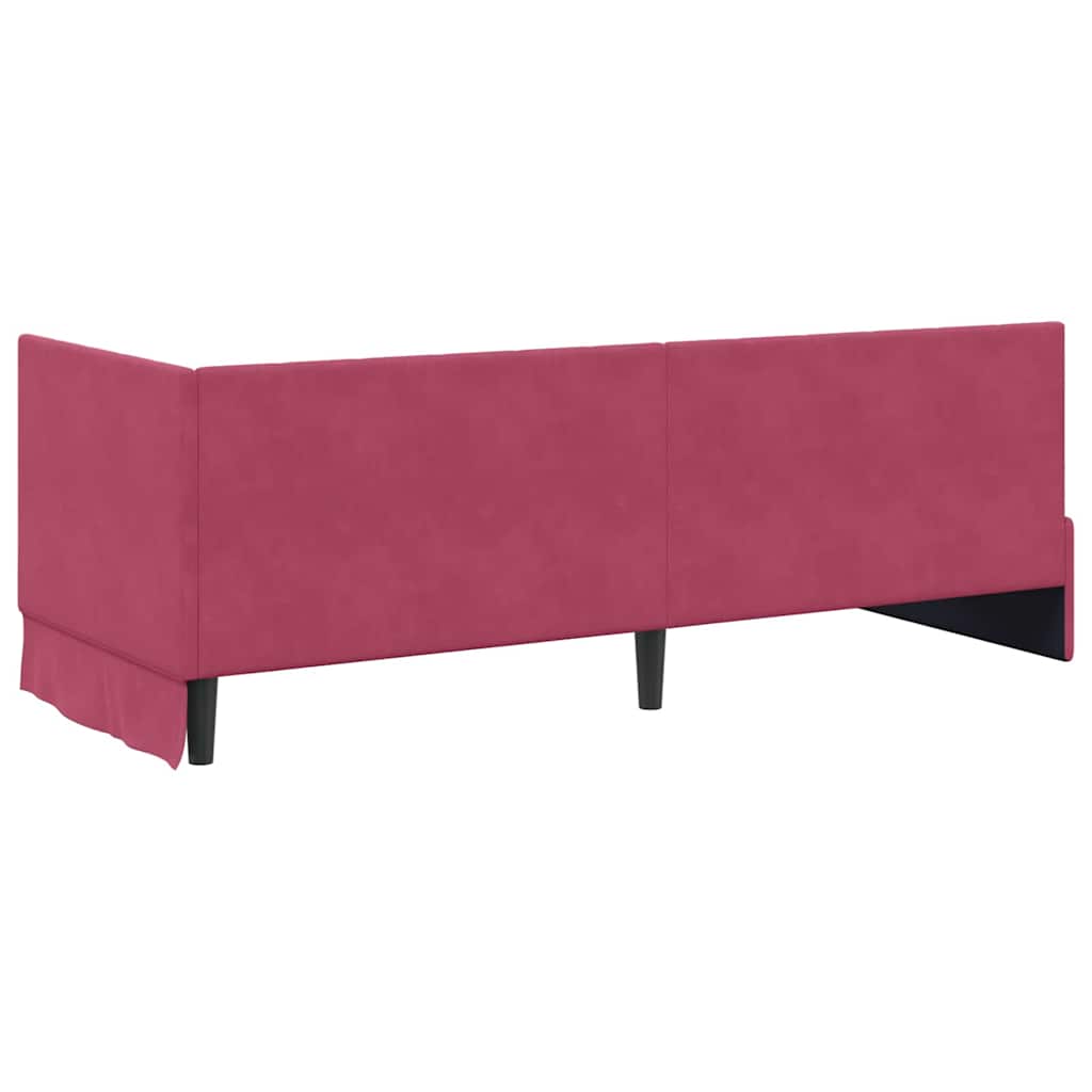 Kutni okvir kreveta Vinska crvena 80 cm x 200 cm Baršun