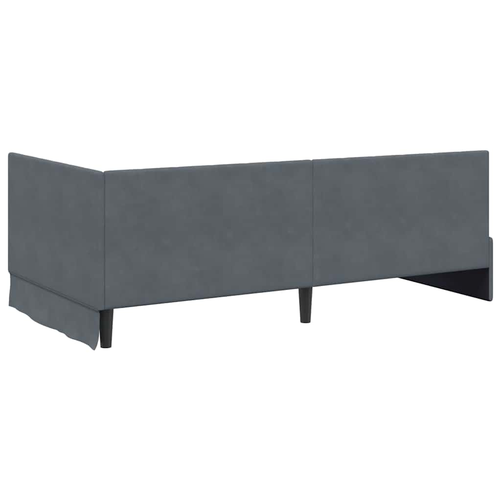 Kutni okvir kreveta Tamno siva 100 cm x 200 cm Baršun