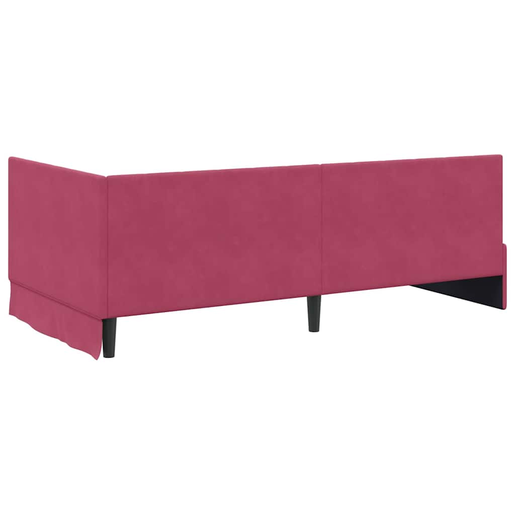 Kutni okvir kreveta Vinska crvena 100 cm x 200 cm Baršun