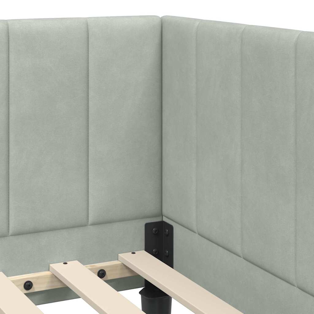 Kutni okvir kreveta Svijetlo siva 80 cm x 200 cm Baršun