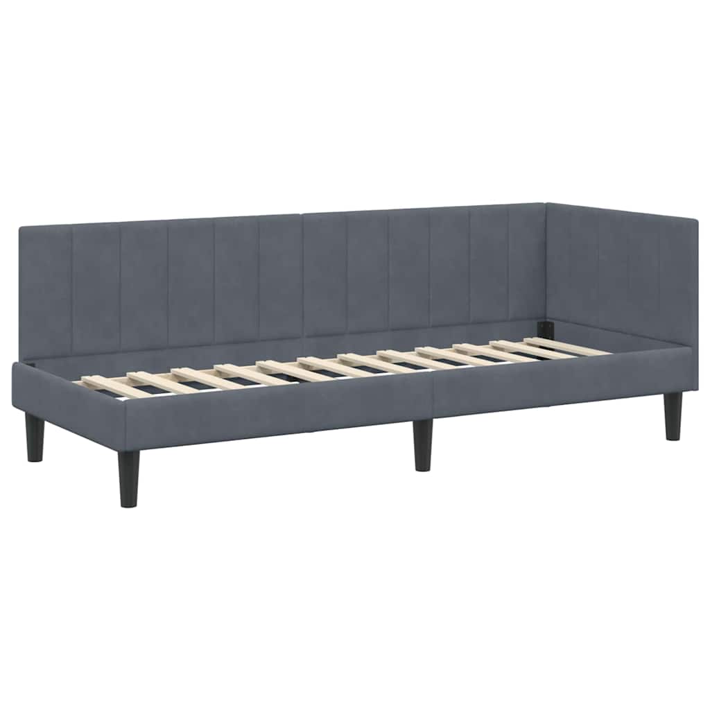 Kutni okvir kreveta Tamno siva 80 cm x 200 cm Baršun