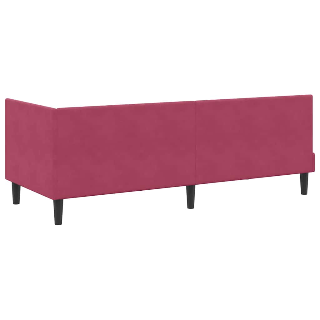 Kutni okvir kreveta Vinska crvena 80 cm x 200 cm Baršun