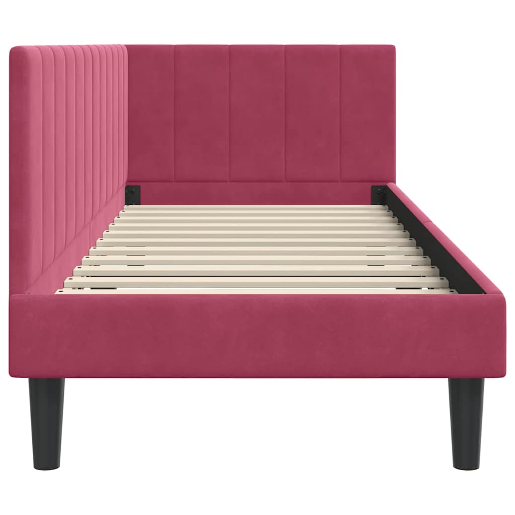 Kutni okvir kreveta Vinska crvena 80 cm x 200 cm Baršun