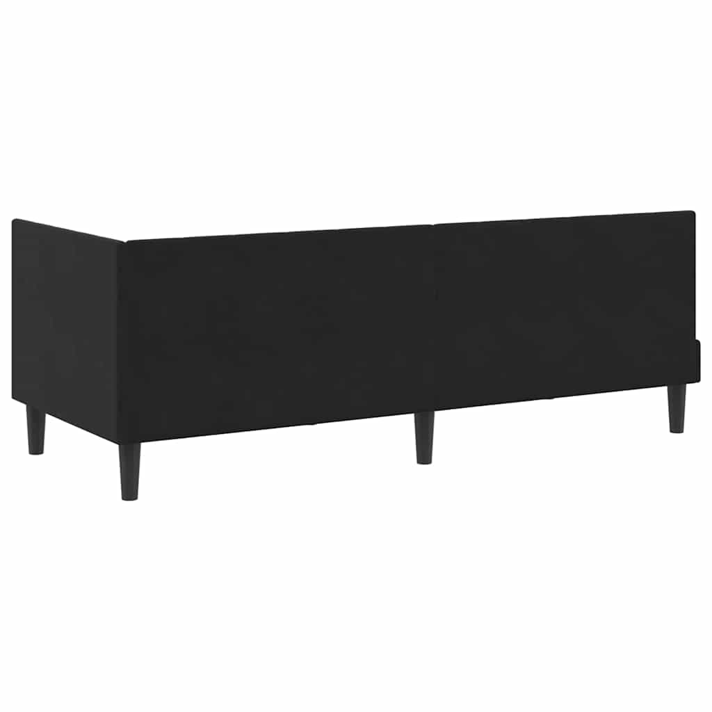 Kutni okvir kreveta s uzglavljem Crna 80 cm x 200 cm Baršun