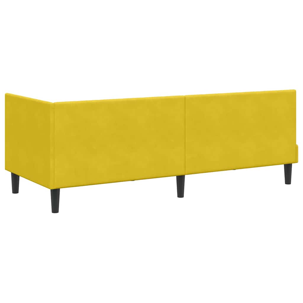 Kutni okvir kreveta s uzglavljem Žuta 80 cm x 200 cm Baršun