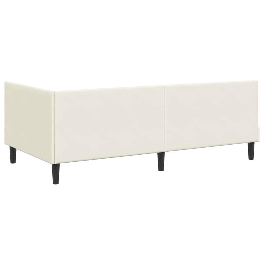 Kutni okvir kreveta s uzglavljem Krema 100 cm x 200 cm Baršun