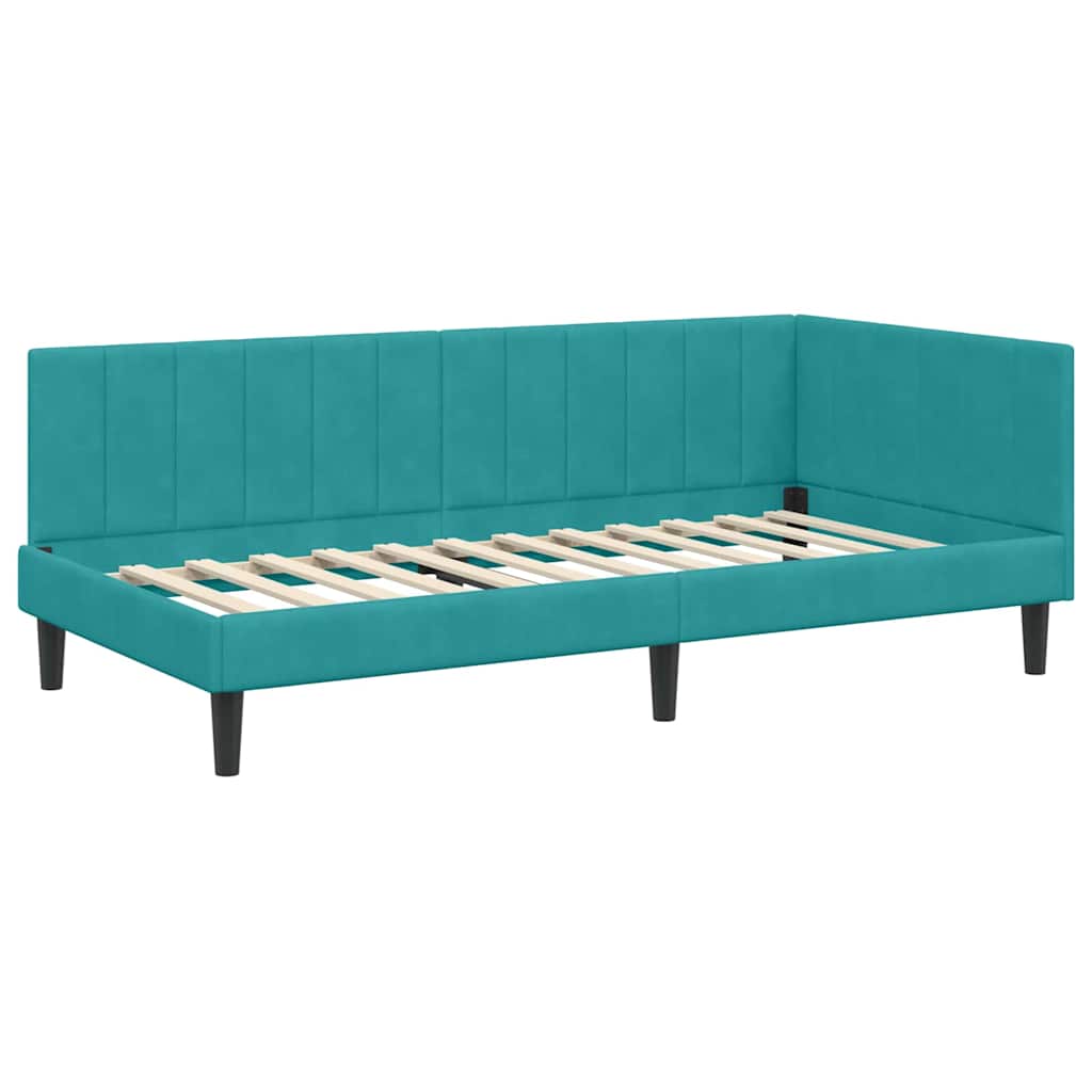 Kutni okvir kreveta Tirkizna 100 cm x 200 cm Baršun