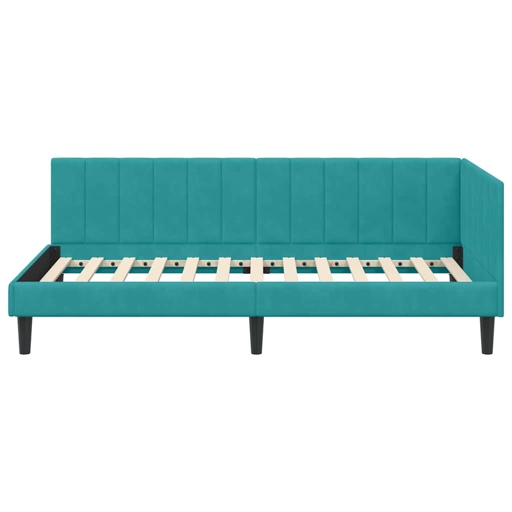 Kutni okvir kreveta Tirkizna 100 cm x 200 cm Baršun