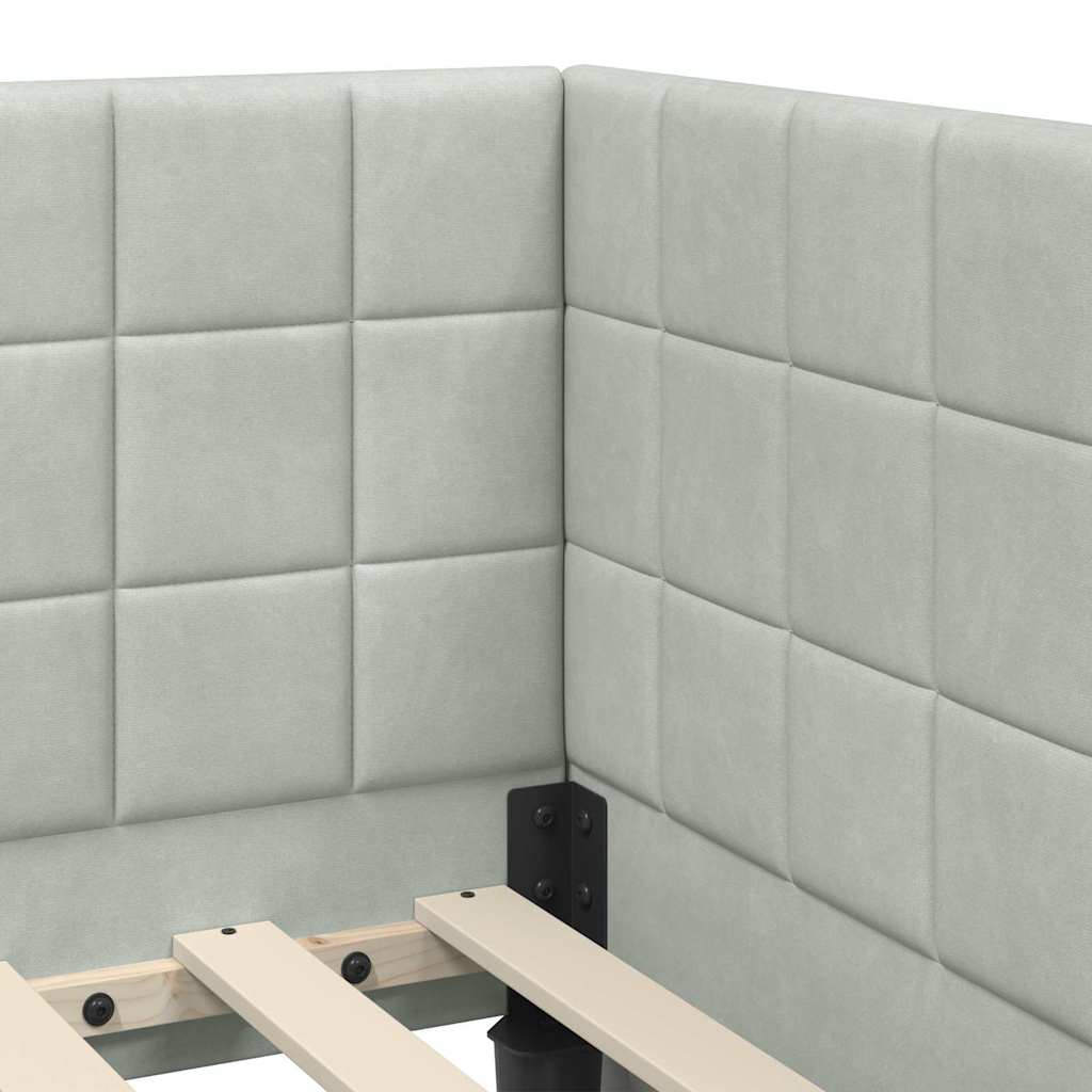 Kutni okvir kreveta Svijetlo siva 80 cm x 200 cm Baršun