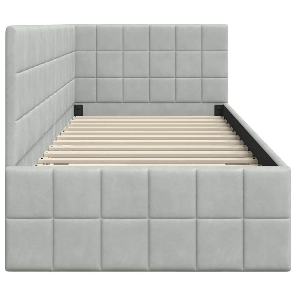Kutni okvir kreveta Svijetlo siva 80 cm x 200 cm Baršun