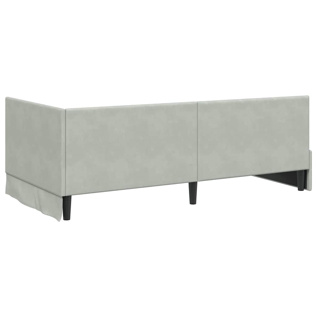 Kutni okvir kreveta Svijetlo siva 90 cm x 190 cm Baršun