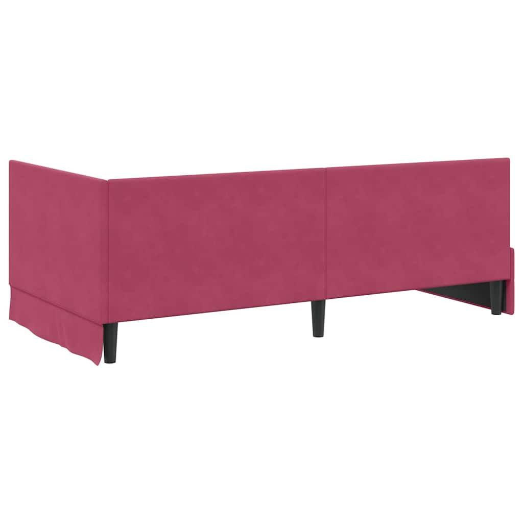 Kutni okvir kreveta Vinska crvena 100 cm x 200 cm Baršun