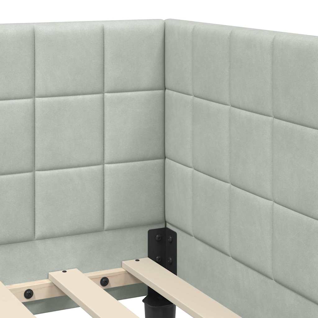 Kutni okvir kreveta Svijetlo siva 80 cm x 200 cm Baršun