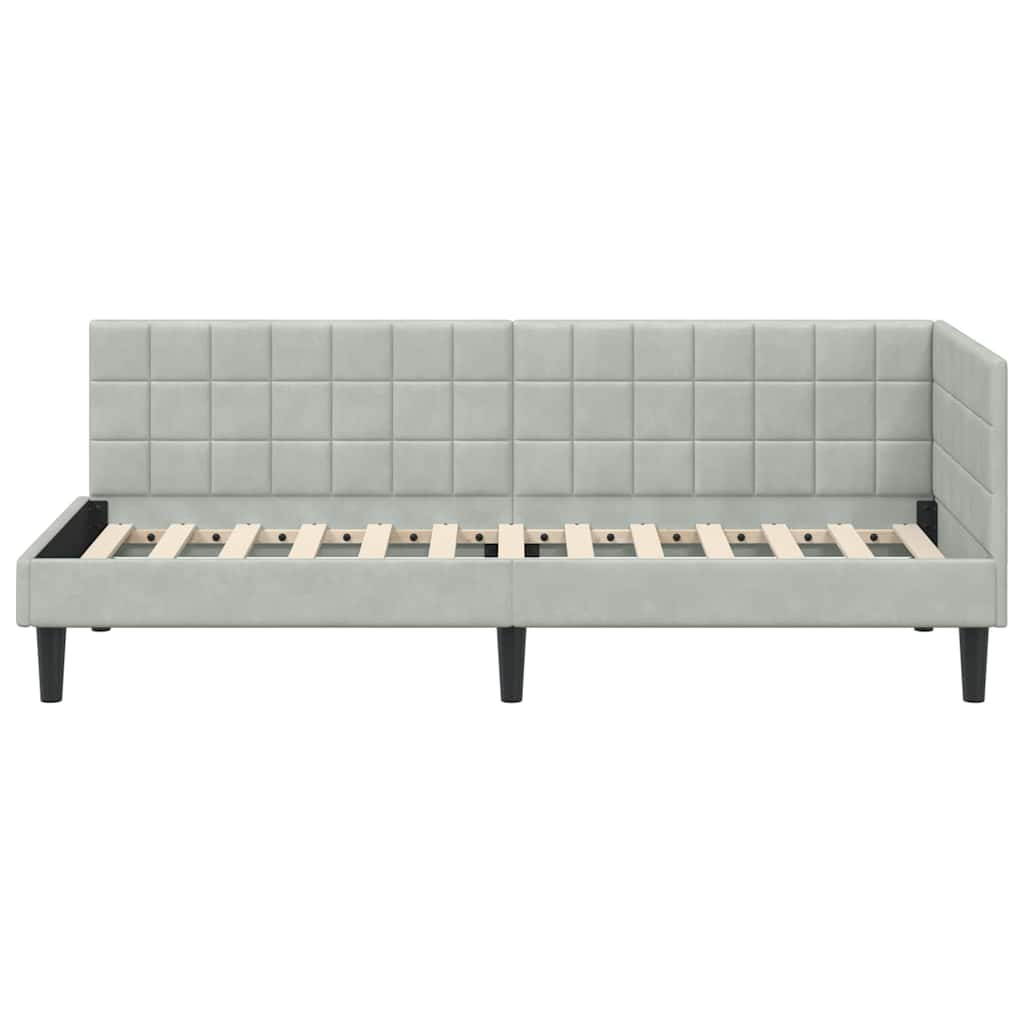 Kutni okvir kreveta Svijetlo siva 80 cm x 200 cm Baršun