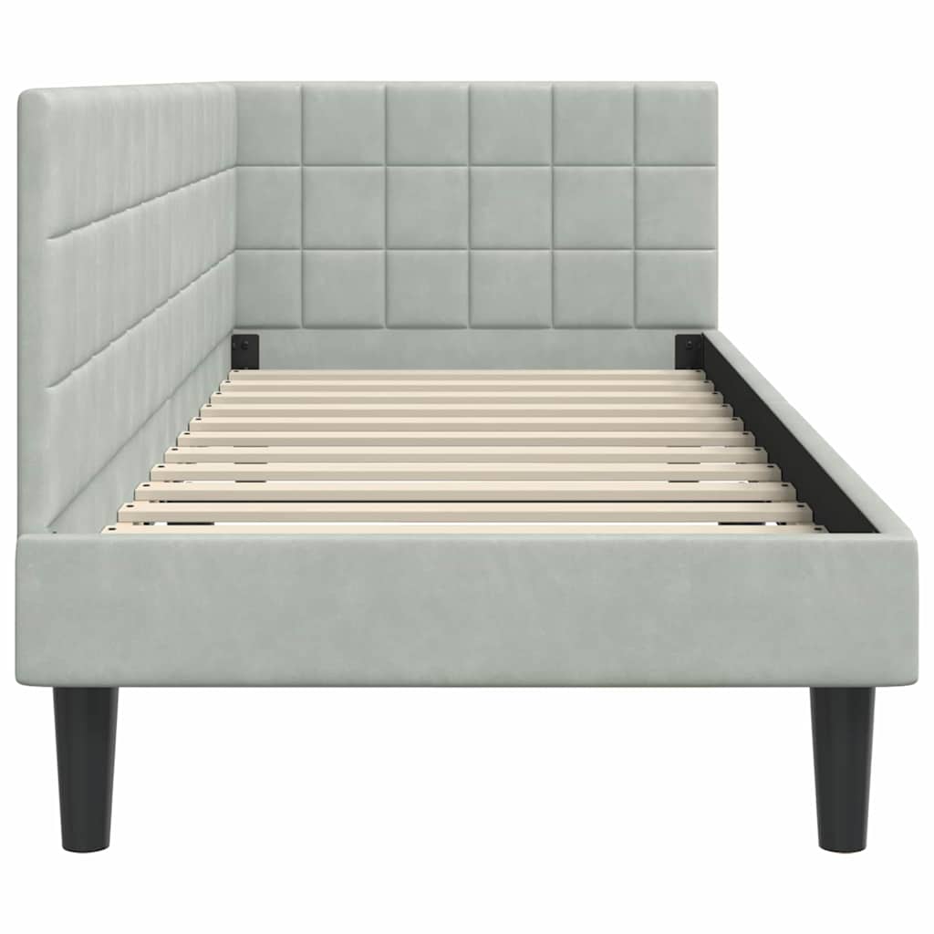 Kutni okvir kreveta Svijetlo siva 80 cm x 200 cm Baršun