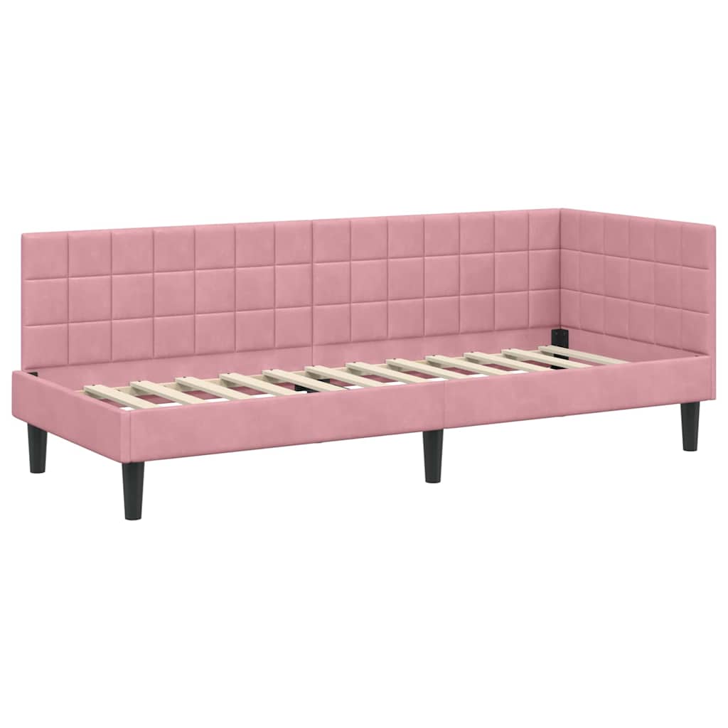 Kutni okvir kreveta Ružičasta 80 cm x 200 cm Baršun