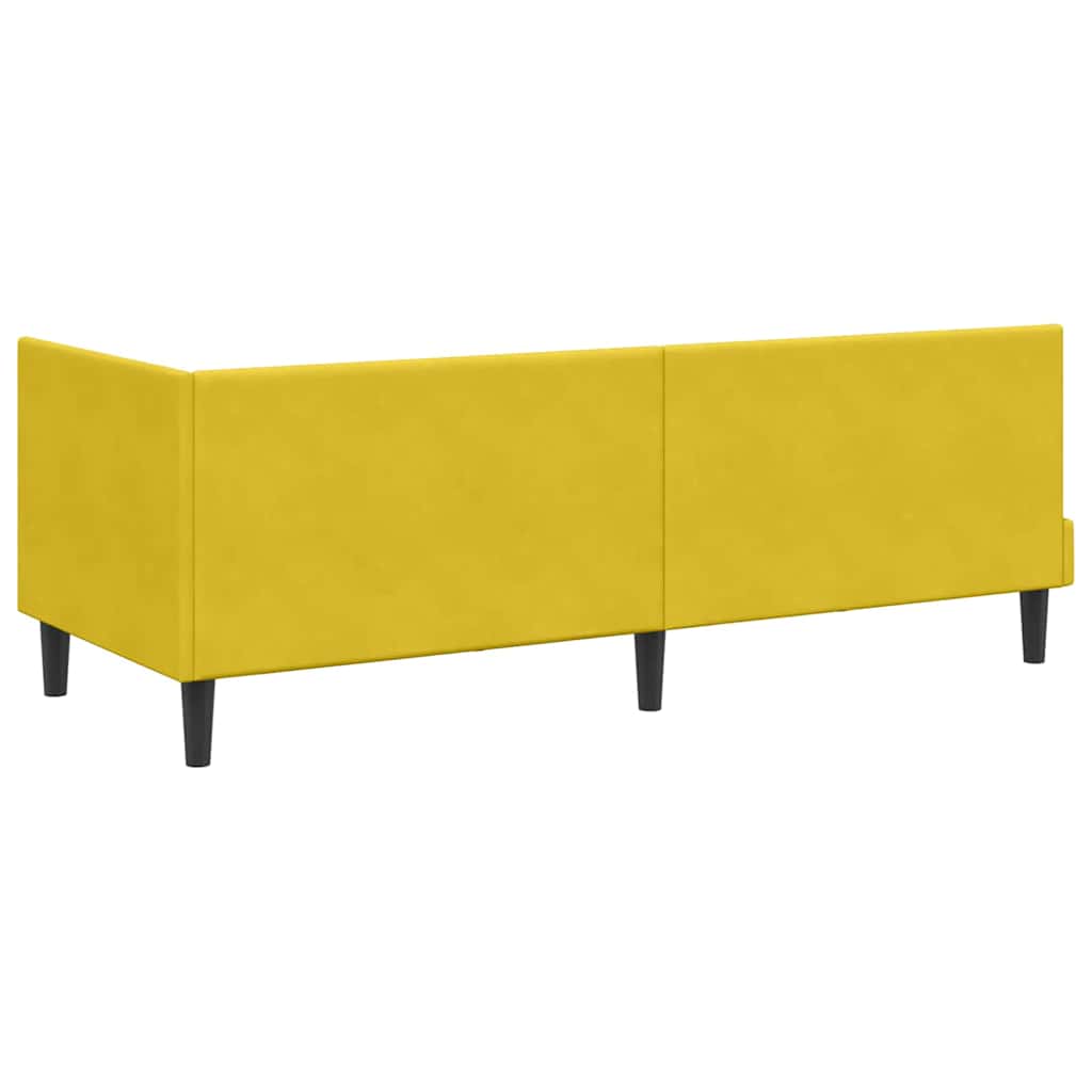 Kutni okvir kreveta s uzglavljem Žuta 80 cm x 200 cm Baršun