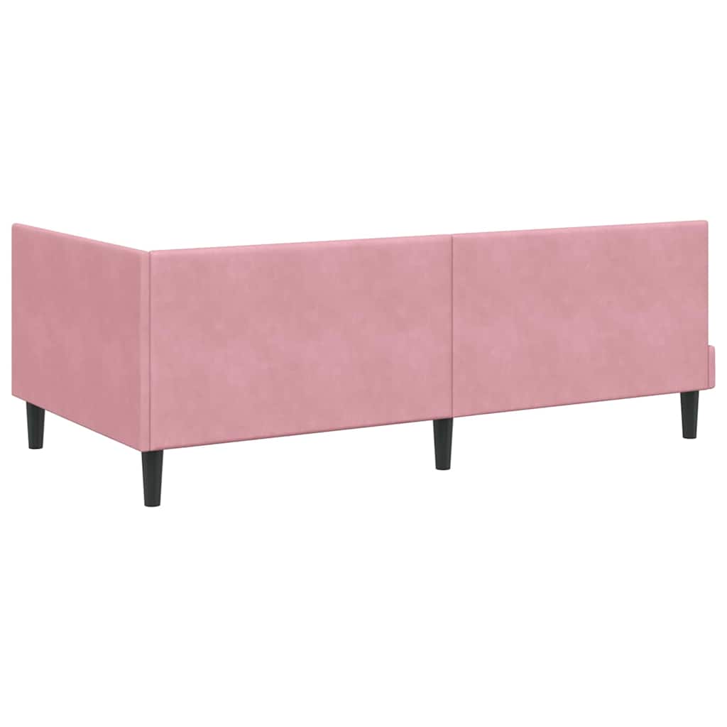 Kutni okvir kreveta Ružičasta 100 cm x 200 cm Baršun