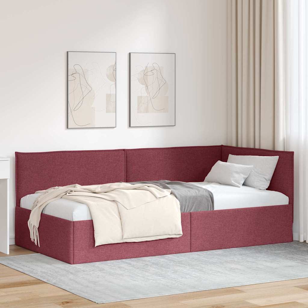 Kutni okvir kreveta Vinska crvena 80 x 200 cm tkanina