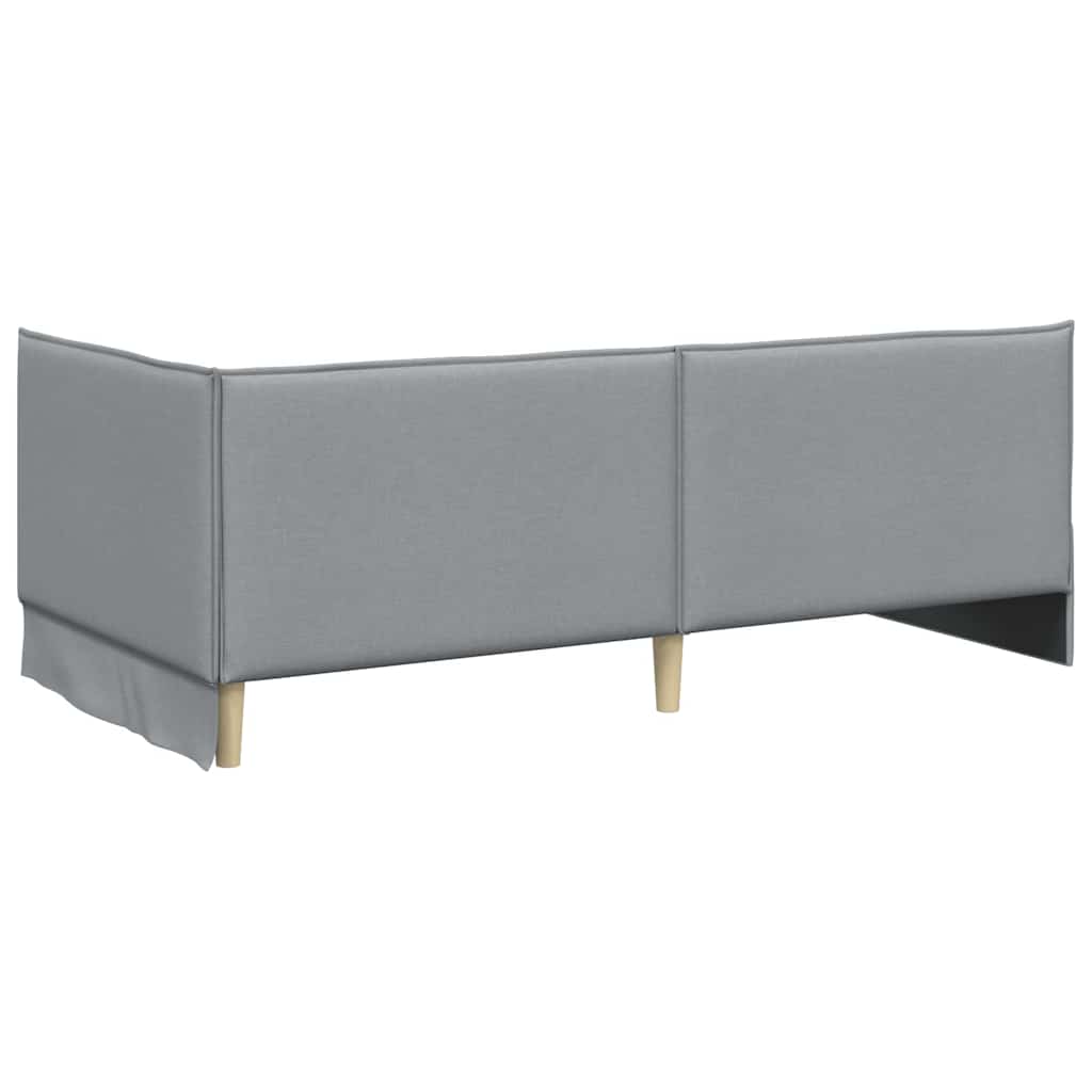 Kutni okvir kreveta Svijetlo siva 90 x 200 cm tkanina