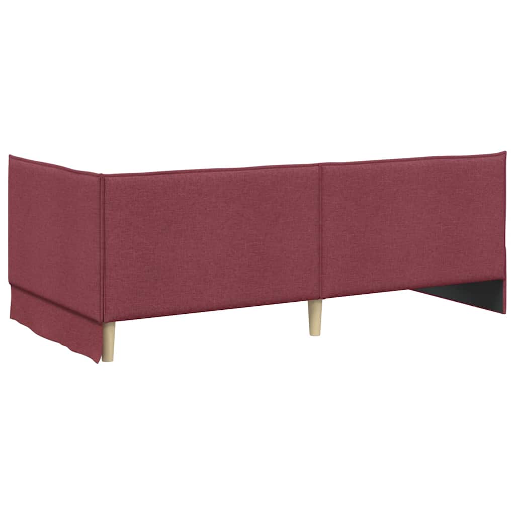 Kutni okvir kreveta Vinska crvena 90 x 200 cm tkanina