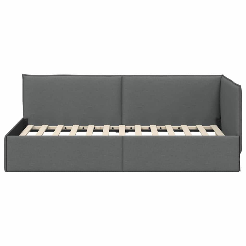 Kutni okvir kreveta Tamno siva 100 x 200 cm tkanina